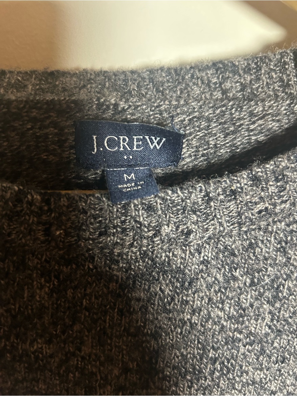 J. Crew Men's Heathered Charcoal Gray Crewneck Sweater